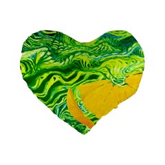 Zitro Abstract Sour Texture Food Standard 16  Premium Flano Heart Shape Cushions by Amaryn4rt