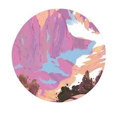 Pink Mountains Grand Canyon Psychedelic Mountain Mini Round Pill Box (pack Of 5) by Modalart