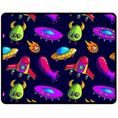 Space Pattern Two Sides Fleece Blanket (medium) by Bedest