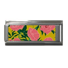 Pink Flower Seamless Pattern Superlink Italian Charm (9mm) by Bedest