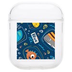 Seamless Pattern Vector Submarine With Sea Animals Cartoon Soft TPU AirPods 1/2 Case Front