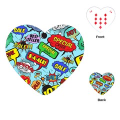 Comic Bubbles Seamless Pattern Playing Cards Single Design (heart) by Bedest
