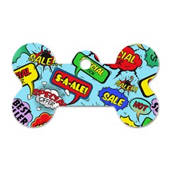 Comic Bubbles Seamless Pattern Dog Tag Bone (one Side) by Bedest