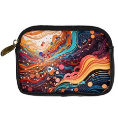 Pattern Abstract Digital Camera Leather Case by Pakjumat