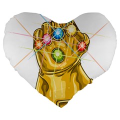 The Infinity Gauntlet Thanos Large 19  Premium Heart Shape Cushions by Maspions