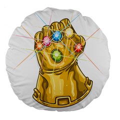 The Infinity Gauntlet Thanos Large 18  Premium Flano Round Cushions by Maspions
