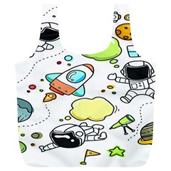 Sketch Cartoon Space Set Full Print Recycle Bag (xl) by Hannah976