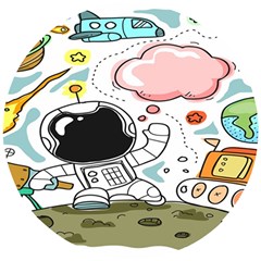 Sketch Cute Child Funny Wooden Puzzle Round by Hannah976