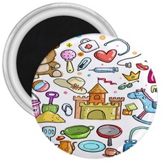 Baby Equipment Child Sketch Hand 3  Magnets by Hannah976