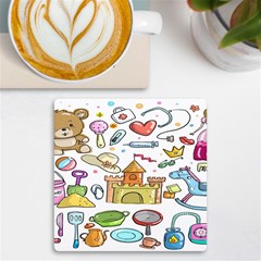 Baby Equipment Child Sketch Hand Uv Print Square Tile Coaster  by Hannah976