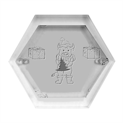 Little Bull Wishes You A Merry Christmas  Hexagon Wood Jewelry Box by ConteMonfrey