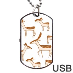 Seamless Deer Pattern Design Dog Tag Usb Flash (two Sides) by Hannah976