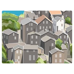 Village Place Portugal Landscape Two Sides Premium Plush Fleece Blanket (extra Small) by Hannah976