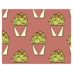 Cactus Pattern Background Texture Premium Plush Fleece Blanket (medium) by Hannah976