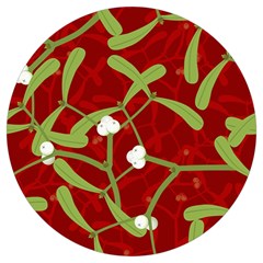 Mistletoe Christmas Texture Advent Round Trivet by Hannah976