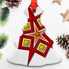 Pattern Tile Decorative Design Star Christmas Tree Ornament (two Sides) by Hannah976