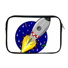 Rocket Ship Launch Vehicle Moon Apple Macbook Pro 17  Zipper Case by Sarkoni