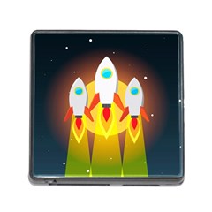 Rocket Take Off Missiles Cosmos Memory Card Reader (square 5 Slot) by Sarkoni