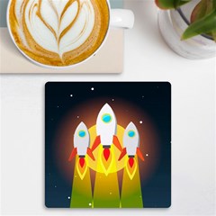 Rocket Take Off Missiles Cosmos Uv Print Square Tile Coaster  by Sarkoni