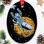 Astronaut Planet Space Science Oval Ornament (Two Sides) Back