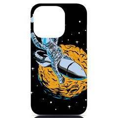 Astronaut Planet Space Science Iphone 14 Pro Black Uv Print Case by Sarkoni