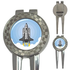 Rocket Shuttle Spaceship Science 3-in-1 Golf Divots by Sarkoni