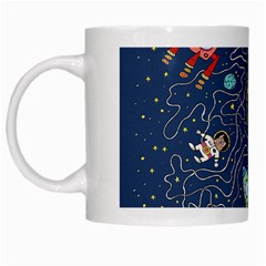 Cat Cosmos Cosmonaut Rocket White Mug by Grandong