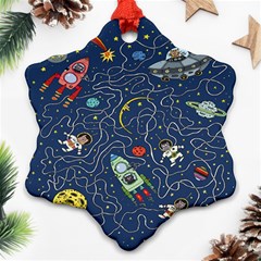 Cat Cosmos Cosmonaut Rocket Ornament (snowflake) by Grandong