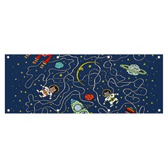 Cat Cosmos Cosmonaut Rocket Banner And Sign 8  X 3  by Grandong