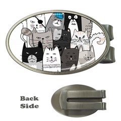Cute Cat Hand Drawn Cartoon Style Money Clips (oval)  by Grandong