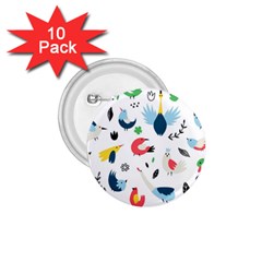Vector Set Isolates With Cute Birds Scandinavian Style 1 75  Buttons (10 Pack) by Apen