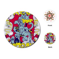 Fresh Urban Cartoon Monster Illustration Cartoon Character Text Playing Cards Single Design (round) by Sarkoni
