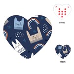 Colorful Cute Cats Seamless Pattern Playing Cards Single Design (Heart) Front