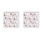 Cute Cat Chef Cooking Seamless Pattern Cartoon Cufflinks (Square) Front(Pair)