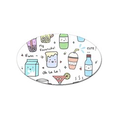 Drinks Cocktails Doodles Coffee Sticker (oval) by Apen