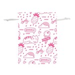 Cute Girly Seamless Pattern Lightweight Drawstring Pouch (L) Back