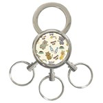 Cute Astronaut Cat With Star Galaxy Elements Seamless Pattern 3-Ring Key Chain Front