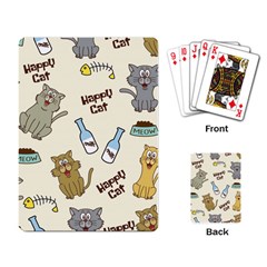 Cute Astronaut Cat With Star Galaxy Elements Seamless Pattern Playing Cards Single Design (rectangle) by Grandong