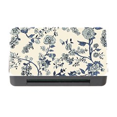 Blue Vintage Background, Blue Roses Patterns, Retro Memory Card Reader With Cf by nateshop