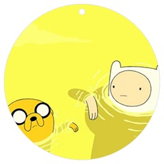 Adventure Time Jake The Dog Finn The Human Artwork Yellow Uv Print Acrylic Ornament Round by Sarkoni