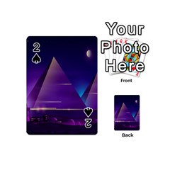 Egyptian Pyramids Night Landscape Cartoon Playing Cards 54 Designs (mini) by Bedest
