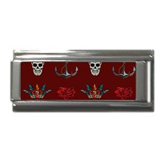 Tattoo Old School Background Pattern Superlink Italian Charm (9mm) by Bedest