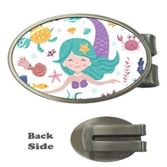 Set Cute Mermaid Seaweeds Marine In Habitants Money Clips (oval)  by Bedest