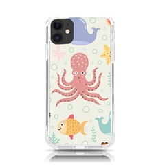 Underwater Seamless Pattern Light Background Funny Iphone 11 Tpu Uv Print Case by Bedest