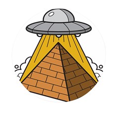 Unidentified Flying Object Ufo Under The Pyramid Mini Round Pill Box by Sarkoni