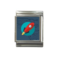 Rocket With Science Related Icons Image Italian Charm (13mm) by Bedest