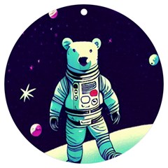 Bear Astronaut Futuristic Uv Print Acrylic Ornament Round by Bedest