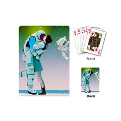 Astronaut Kiss Space Baby Playing Cards Single Design (mini) by Bedest