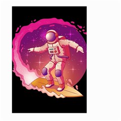 Astronaut Spacesuit Standing Surfboard Surfing Milky Way Stars Large Garden Flag (two Sides) by Ndabl3x