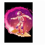 Astronaut Spacesuit Standing Surfboard Surfing Milky Way Stars Large Garden Flag (Two Sides) Back